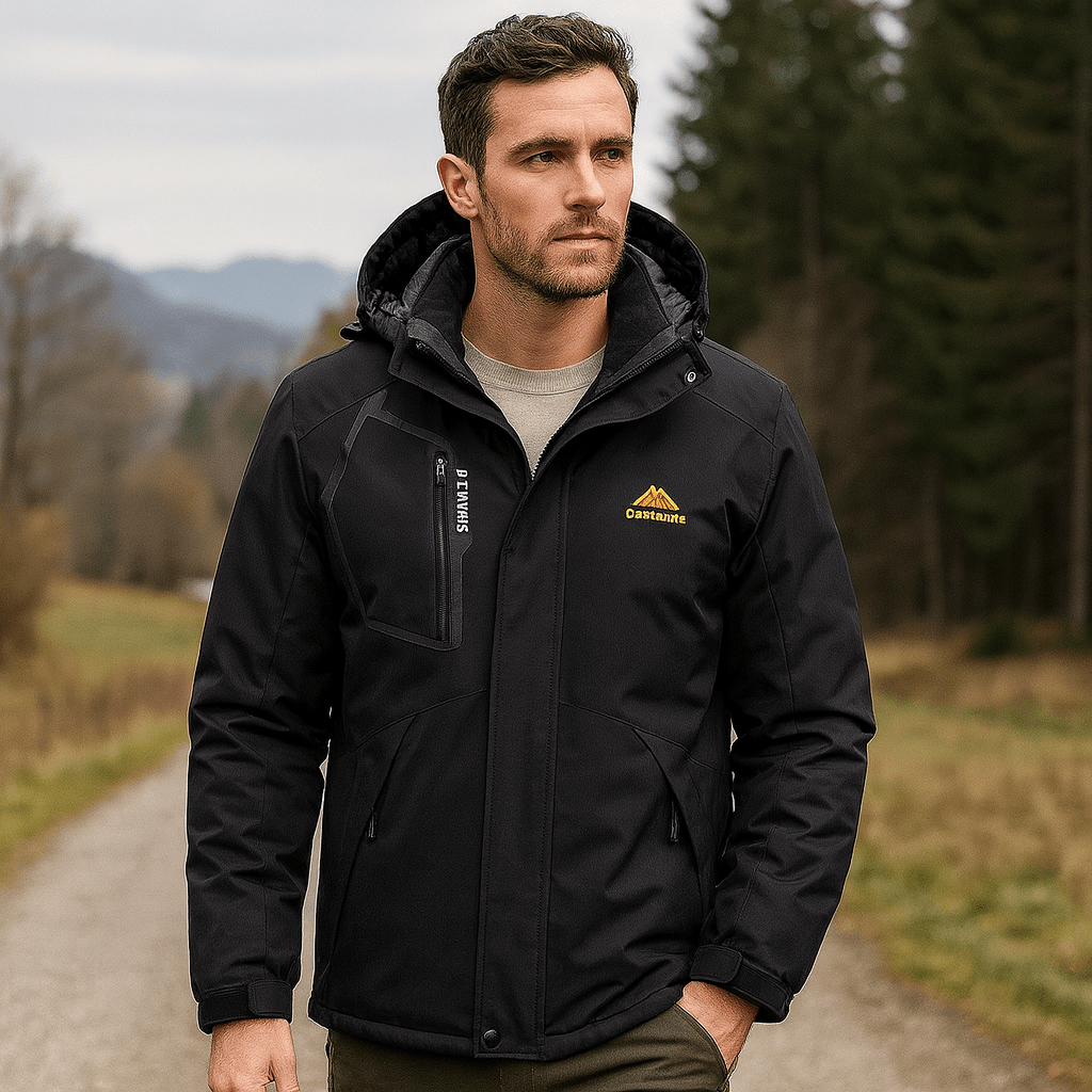 Męska kurtka narciarska zimowa wodoodporna z kapturem