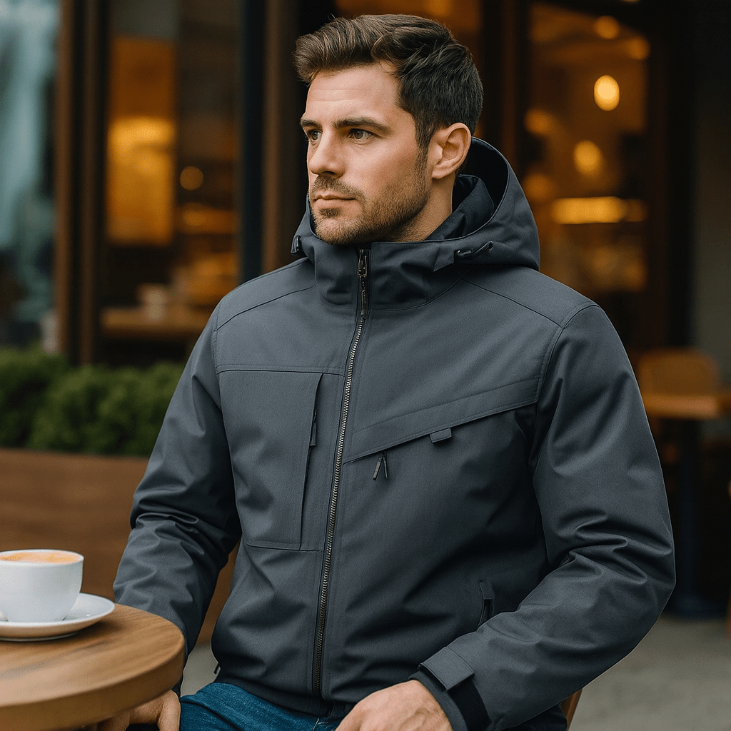 Męska kurtka narciarska zimowa z kapturem i luźnym krojem