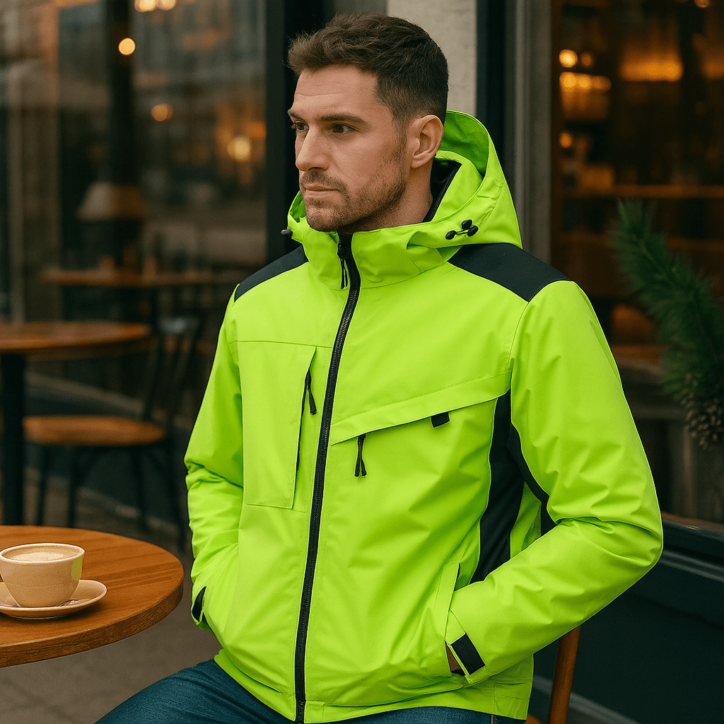 Męska kurtka narciarska zimowa z kapturem i luźnym krojem