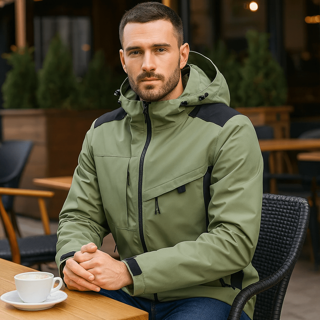 Męska kurtka narciarska zimowa z kapturem i luźnym krojem