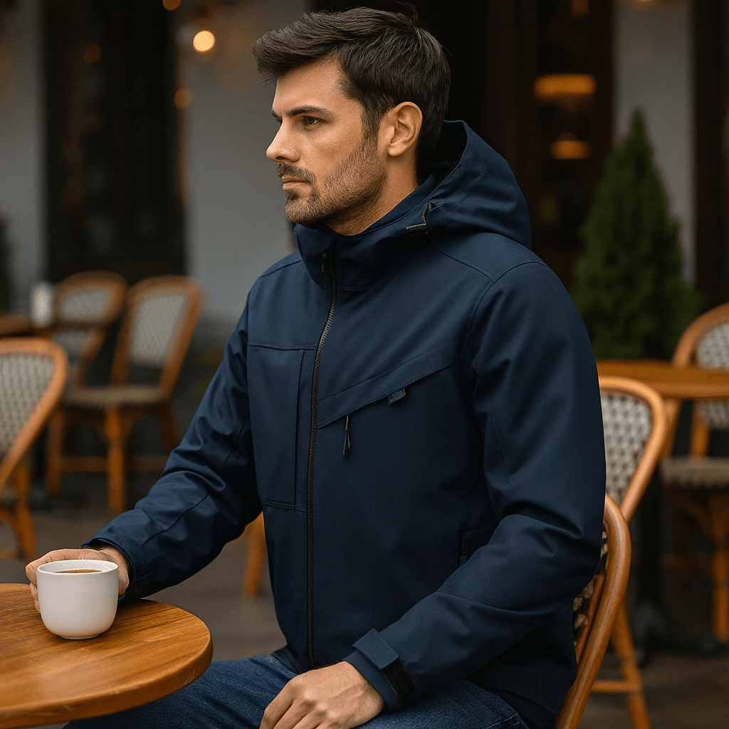 Męska kurtka narciarska zimowa z kapturem i luźnym krojem