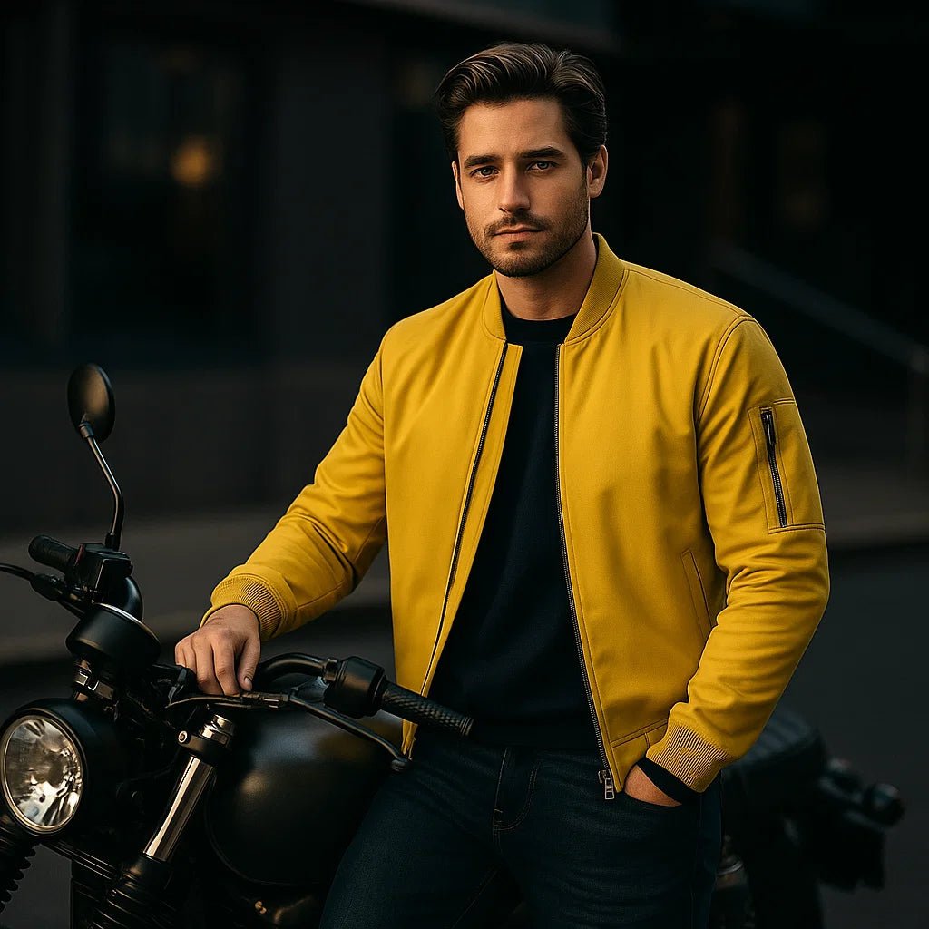 Męska Kurtka Pilotka - Klasyczny Design - Ponadczasowy Styl z Zamkiem - vivano - warszawa