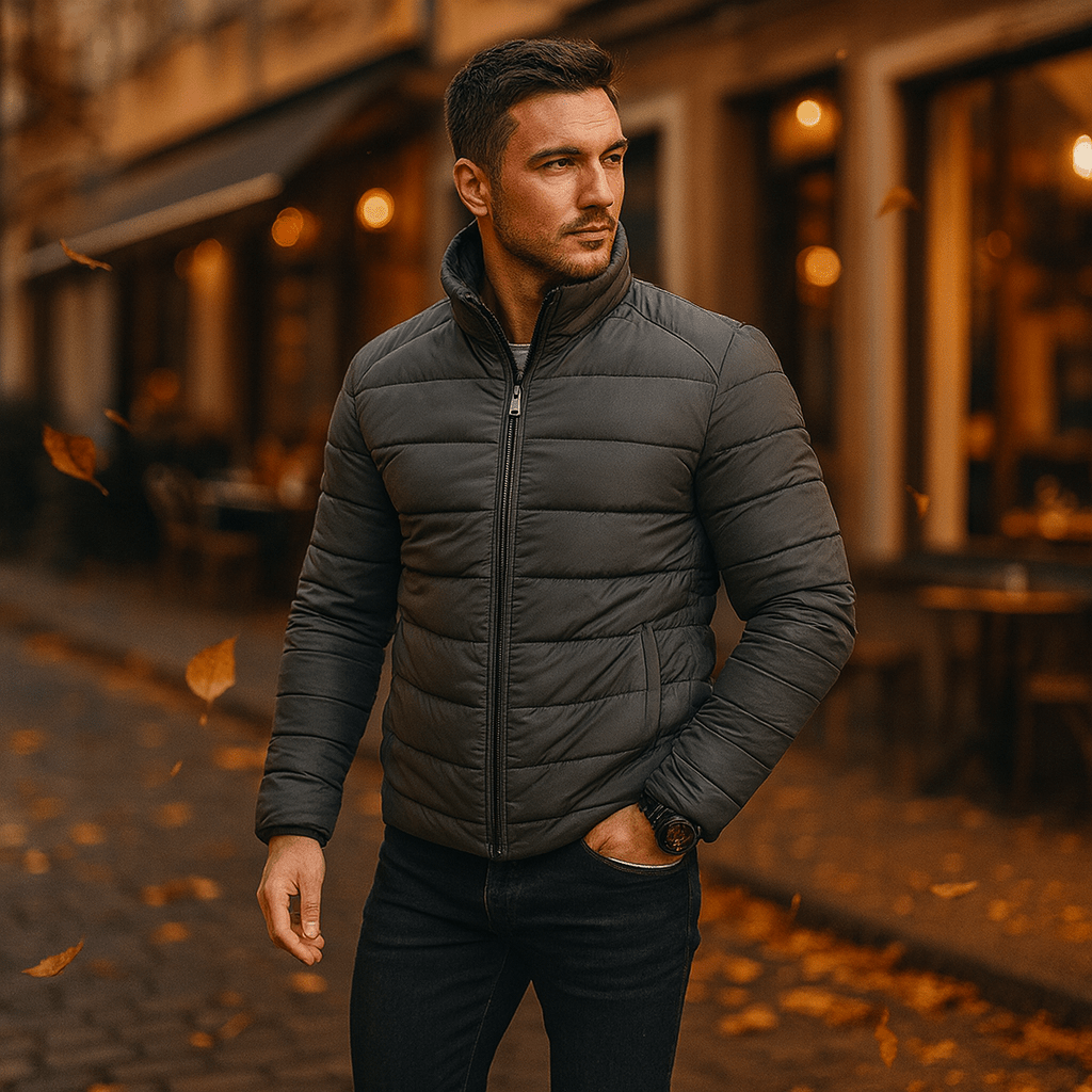 Męska Kurtka Puchowa z Wysokim Kołnierzem - vivano - warszawa