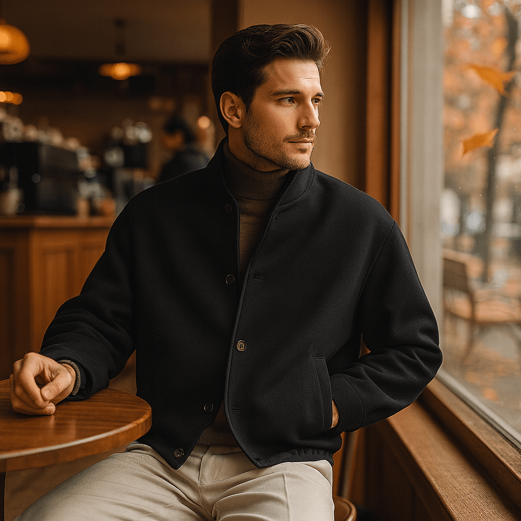 Męska Kurtka z Wysokim Kołnierzem - vivano - warszawa