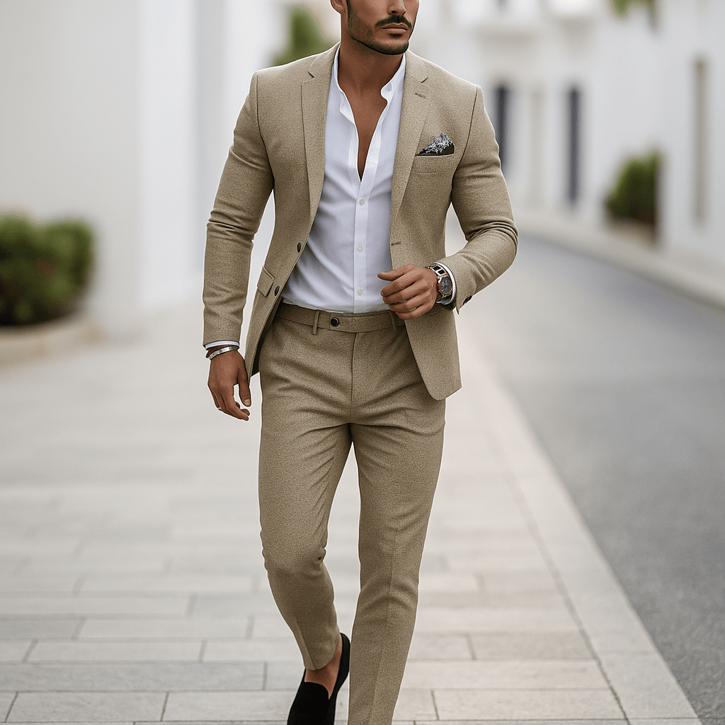 Męski garnitur - slim fit - dwuczęściowy - vivano - warszawa