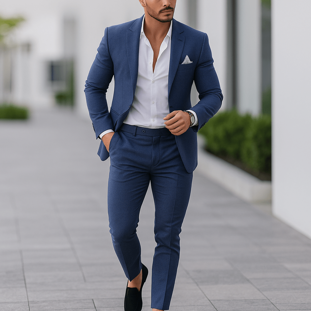 Męski garnitur - slim fit - dwuczęściowy - vivano - warszawa