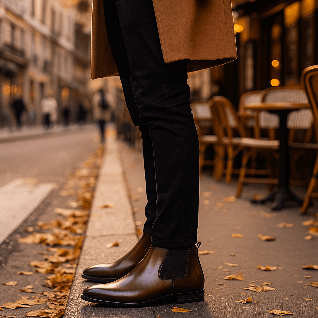 Męskie Botki Chelsea z Migdałowym Noskiem