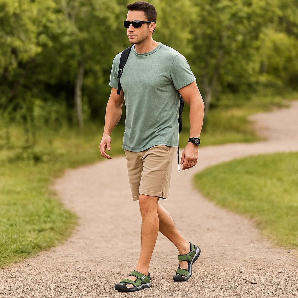 Męskie skórzane sandały antypoślizgowe - vivano - warszawa