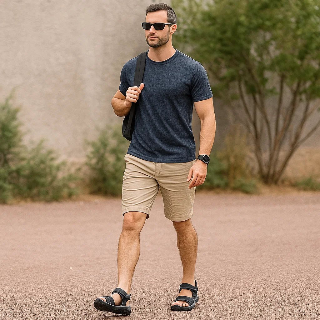 Męskie skórzane sandały antypoślizgowe - vivano - warszawa