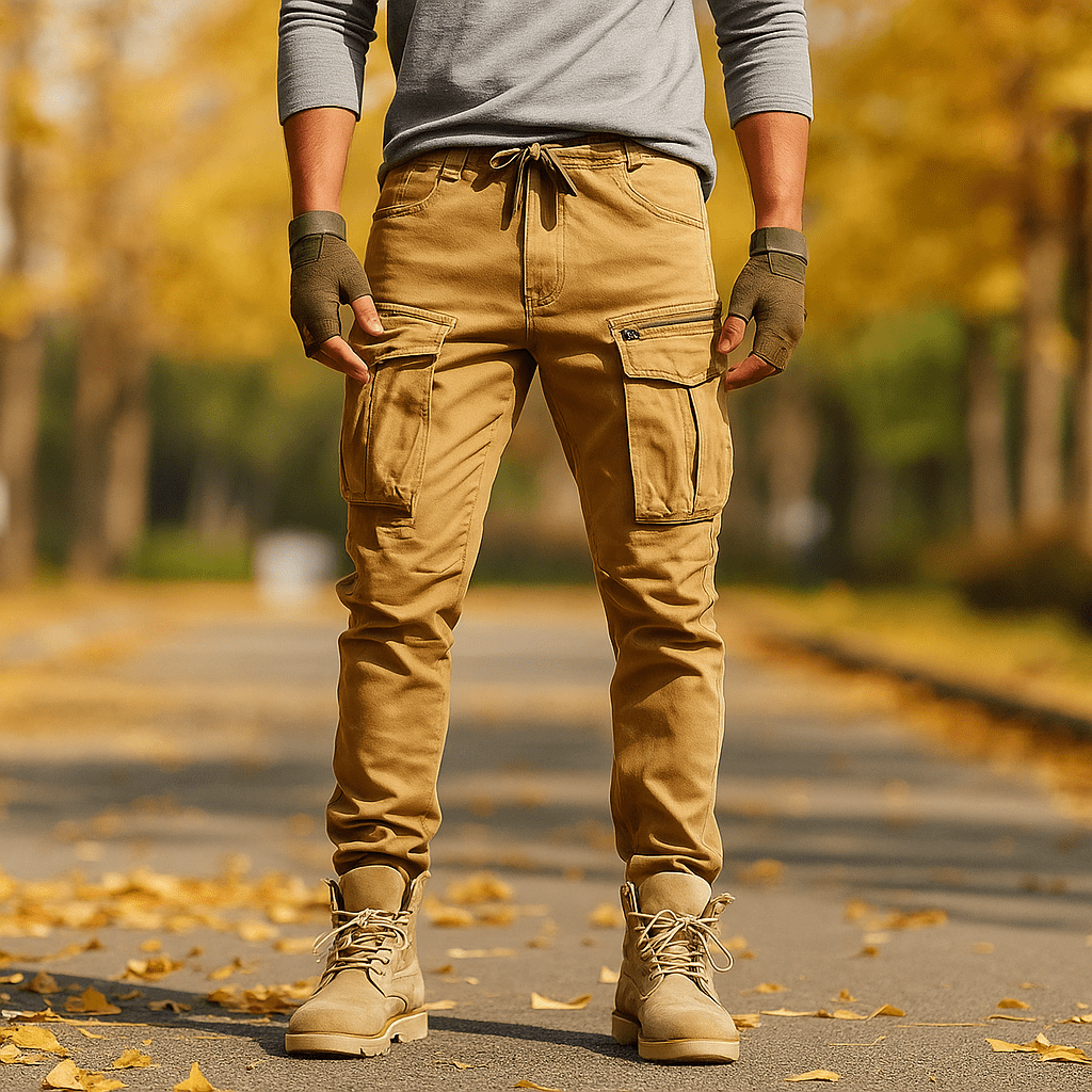 Męskie Spodnie Cargo - Elastyczny Pas - Komfort i Funkcja - vivano - warszawa