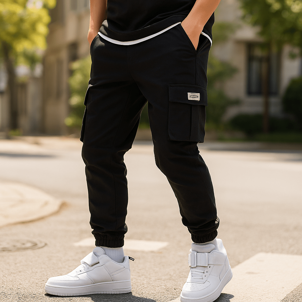 Męskie Spodnie Cargo - Elastyczny Pas - Praktyczne Kieszenie - vivano - warszawa