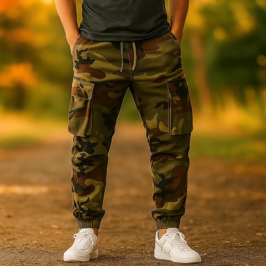 Męskie Spodnie Cargo Kamuflaż - Wytrzymały Komfort - Funkcjonalny Styl - vivano - warszawa