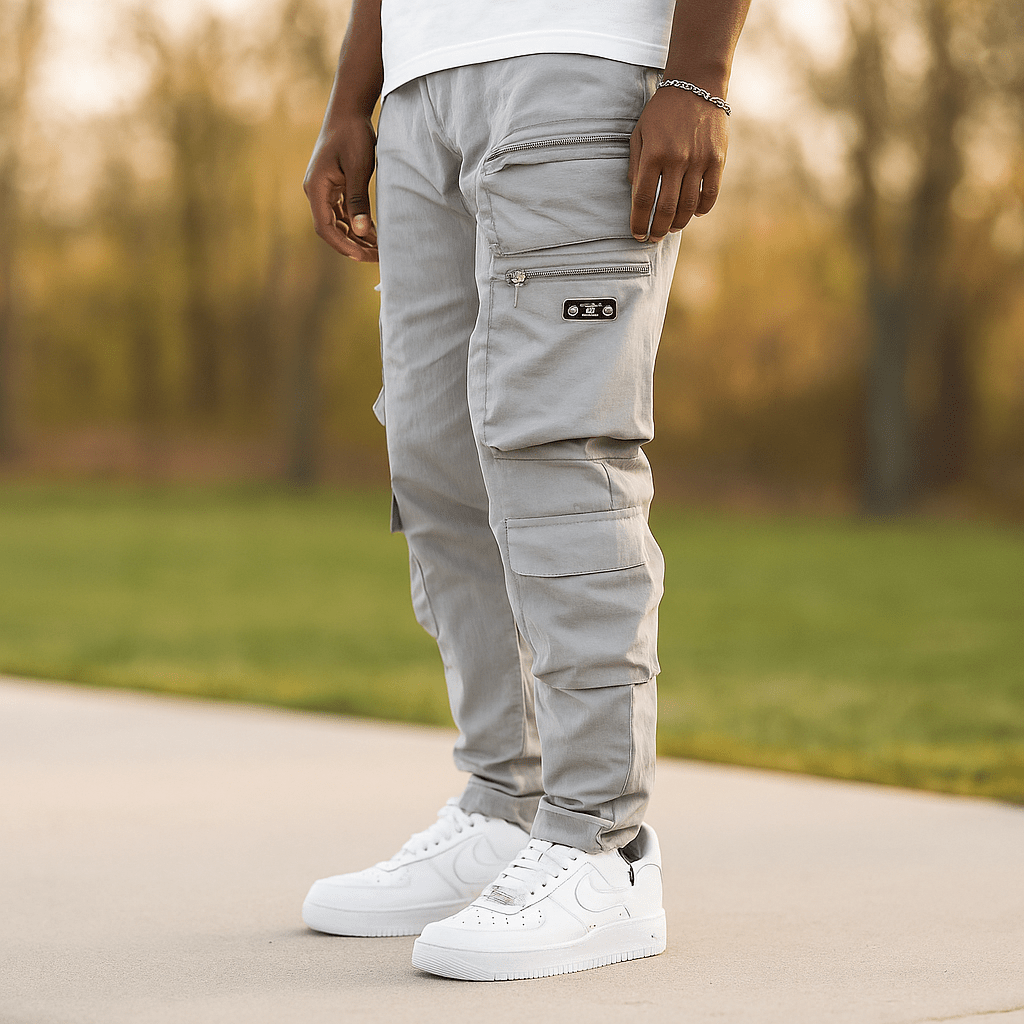 Męskie Spodnie Cargo - Klasyczny Krój - Wielo - kieszenie - Wygodne - vivano - warszawa
