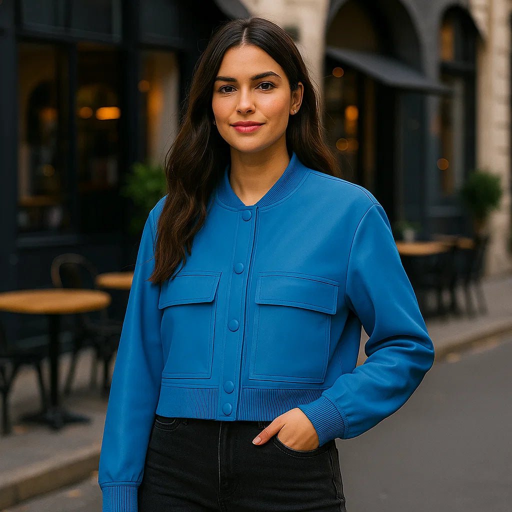 Miękka beżowa kurtka pilotka dla kobiet - Komfortowy, swobodny styl - vivano - warszawa