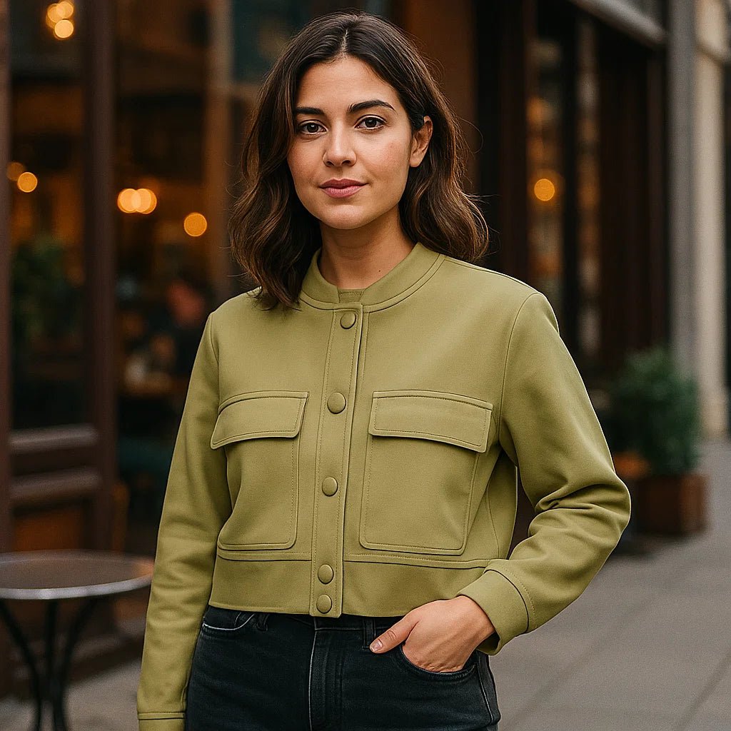 Miękka beżowa kurtka pilotka dla kobiet - Komfortowy, swobodny styl - vivano - warszawa