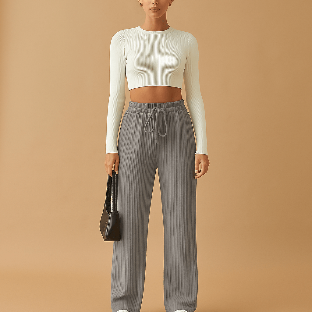 Miękkie spodnie dresowe - wysoki stan - komfort - styl - vivano - warszawa