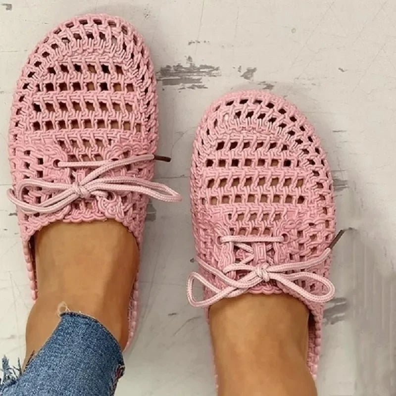 Oddychające Damskie Loafersy - Otwarty Nosek - Na Zewnątrz - vivano - warszawa