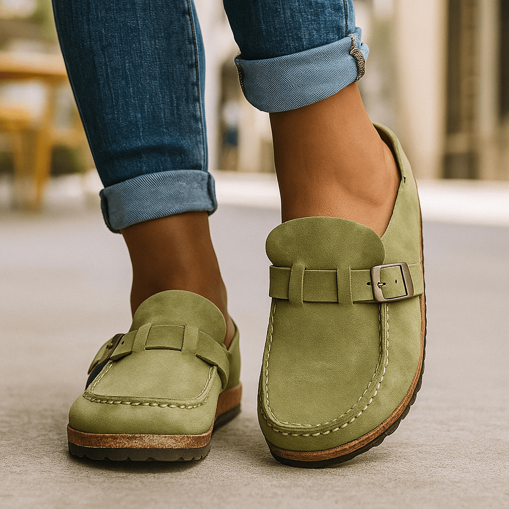 Ortopedyczne damskie mokasyny z ozdobną klamrą - vivano - warszawa