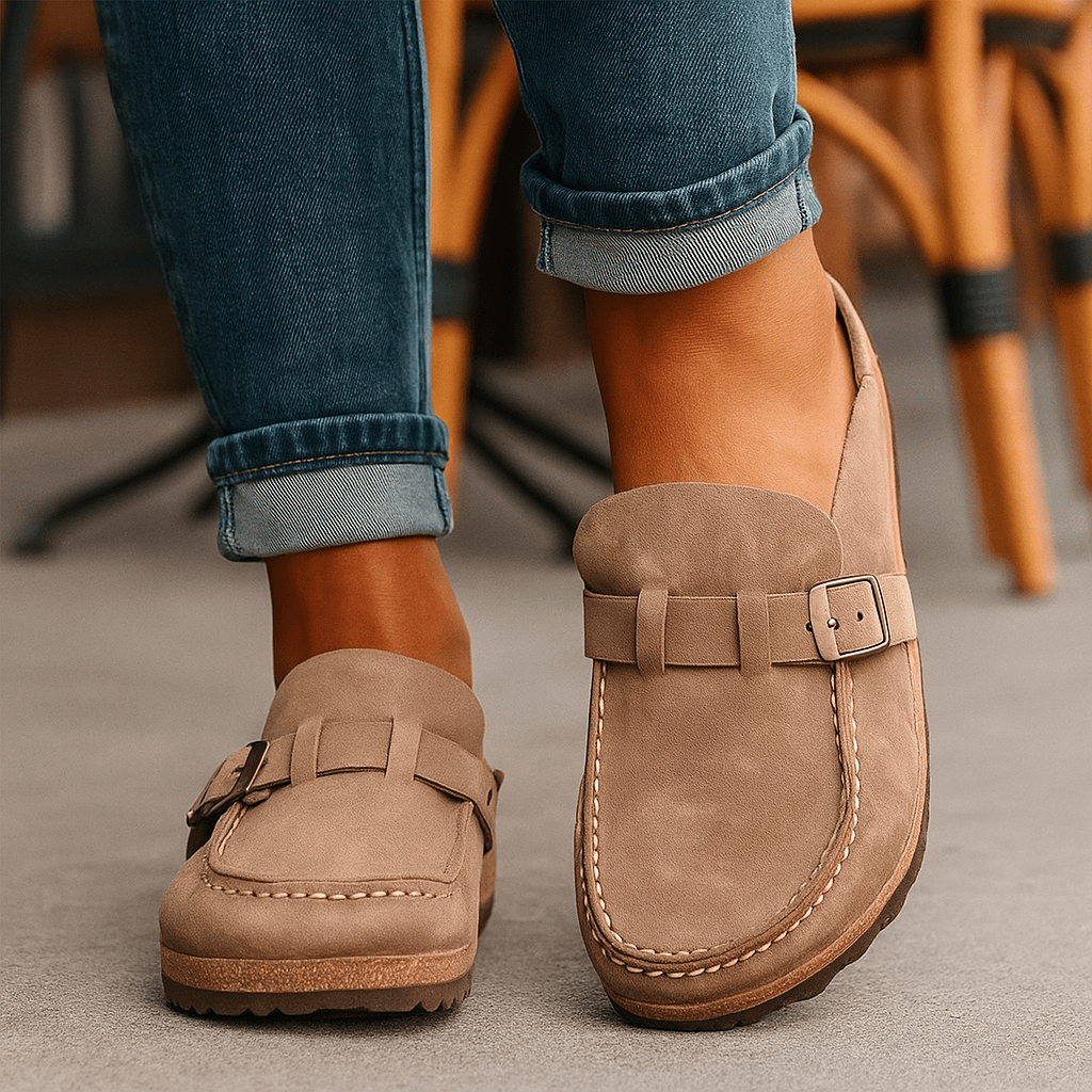 Ortopedyczne damskie mokasyny z ozdobną klamrą - vivano - warszawa