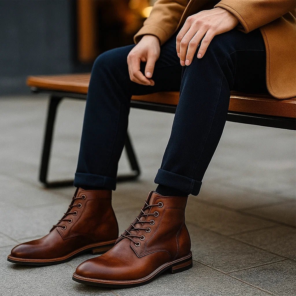 Ortopedyczne skórzane buty męskie – stabilne i wygodne