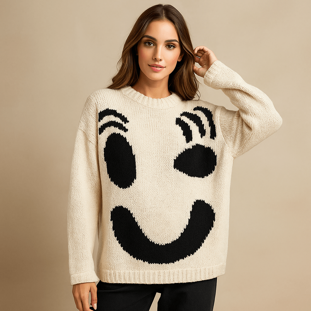 Oversize Sweter Bawełniany - Miękki Komfort - Stylowy Dzianinowy - vivano - warszawa