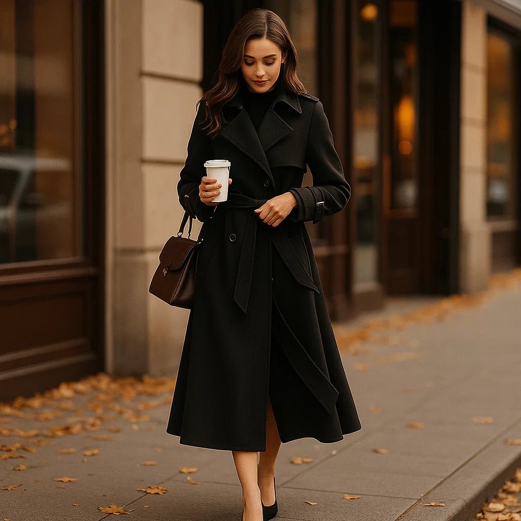 Płaszcz Trench Coat - Podwójne Zapięcie - Klasyczny Styl