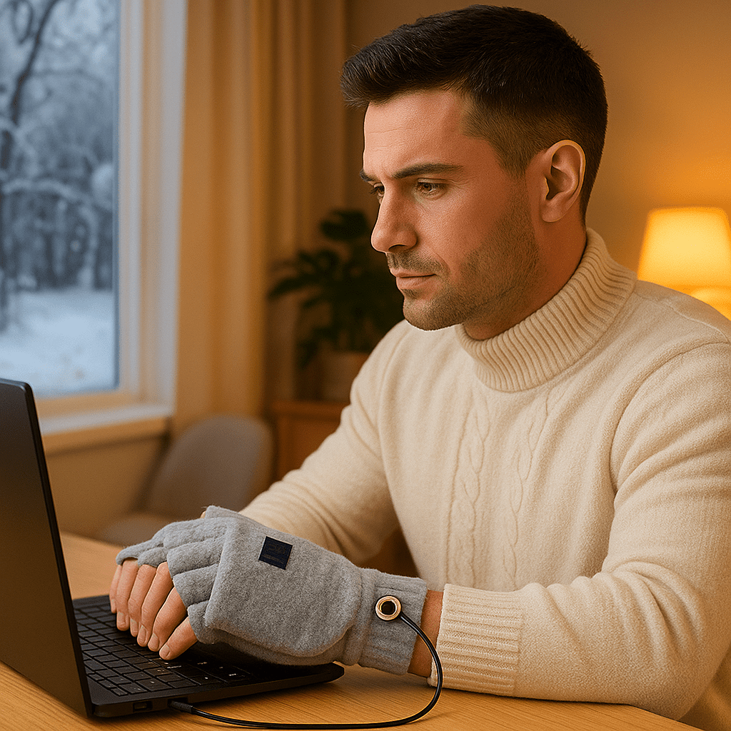 Rękawice Grzewcze USB Tricot – Bez Palców & Komfort Zimowy