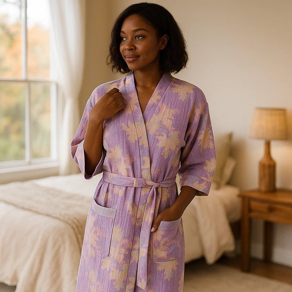 SereniLoom – Eleganckie Kimono z Przewiewnej Bawełny dla Najwyższego Relaksu