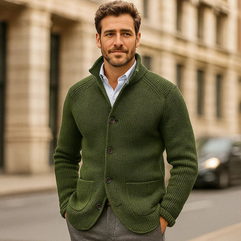 Sigmund - Elegancki kardigan męski - Komfortowy styl - Ponadczasowa jakość - vivano - warszawa