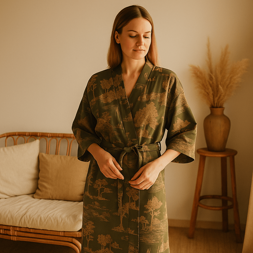 SilvaLoom – Naturalny i Elegancki Kimono Szlafrok z Ponadczasowym Boho Designem