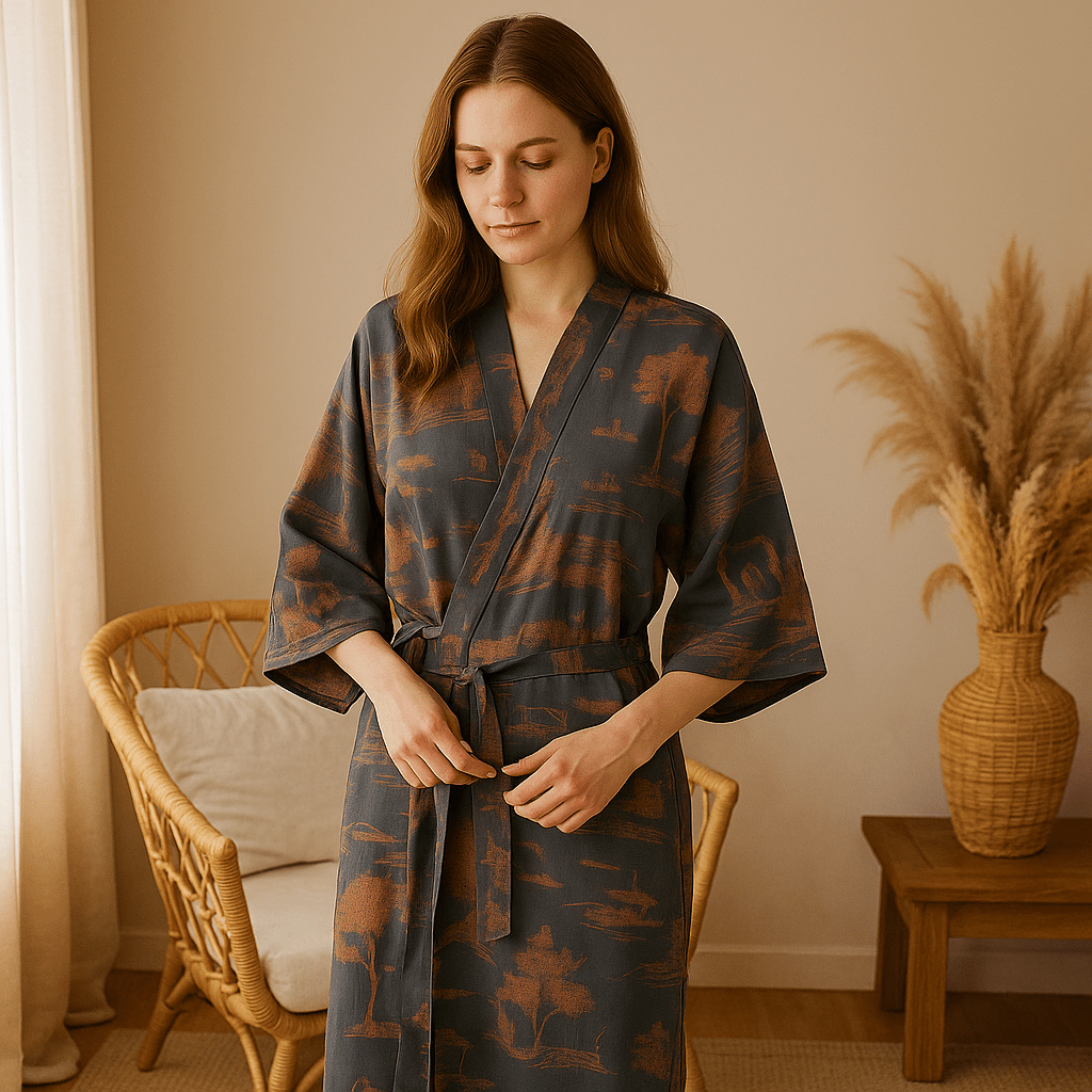 SilvaLoom – Naturalny i Elegancki Kimono Szlafrok z Ponadczasowym Boho Designem