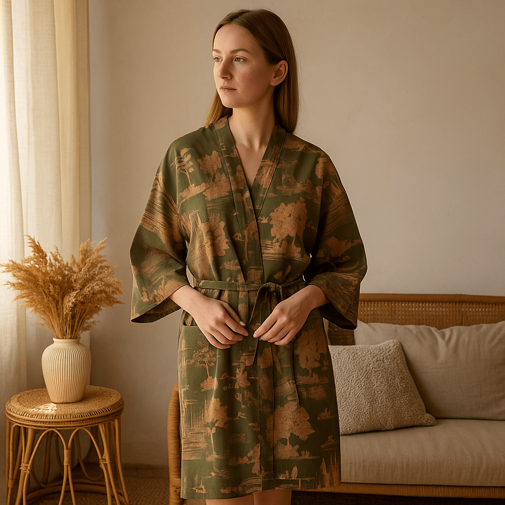 SilvaLoom – Naturalny i Elegancki Kimono Szlafrok z Ponadczasowym Boho Designem