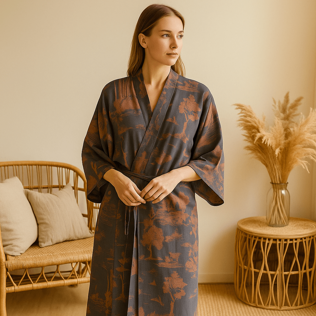 SilvaLoom – Naturalny i Elegancki Kimono Szlafrok z Ponadczasowym Boho Designem