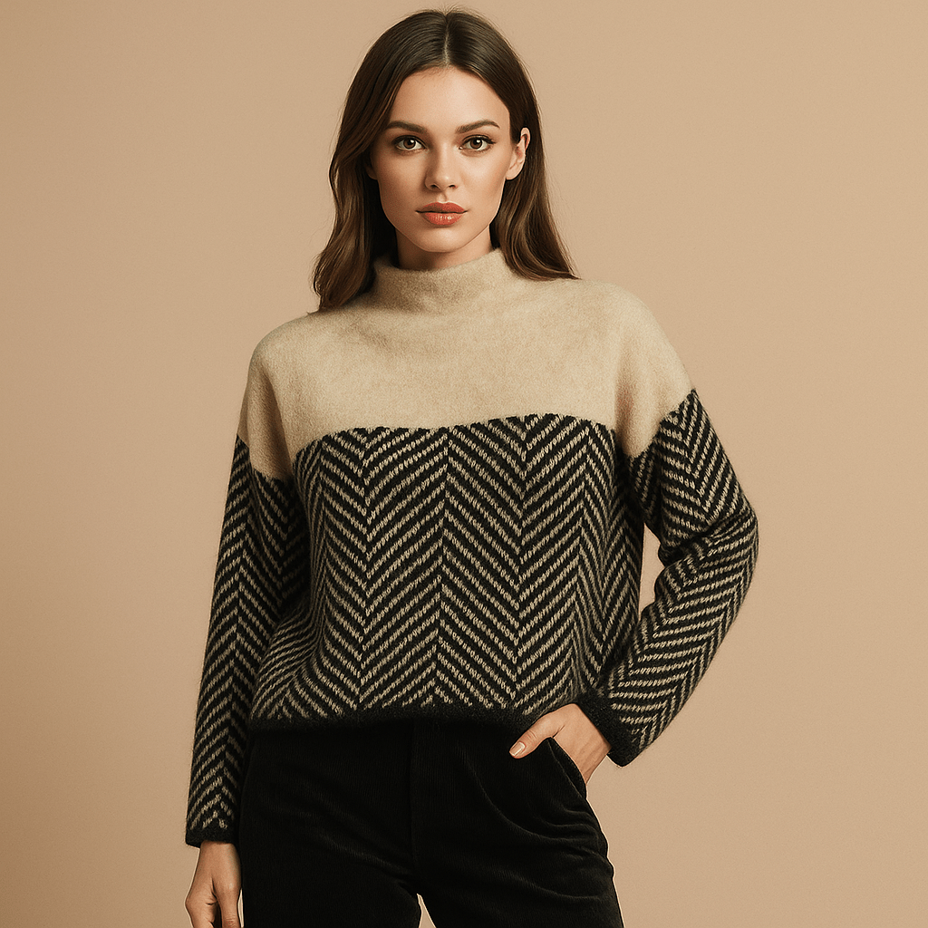 Splecione Miękkie Swetry - Średni Kołnierz - Komfort Styl - vivano - warszawa