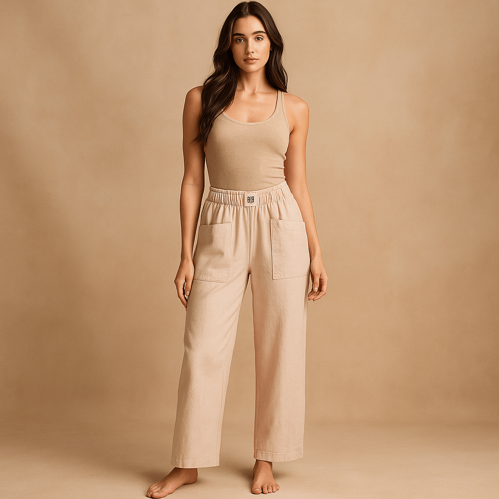 Spodnie bawełniane z lnu - Komfortowe - Oddychające - Stylowe - vivano - warszawa