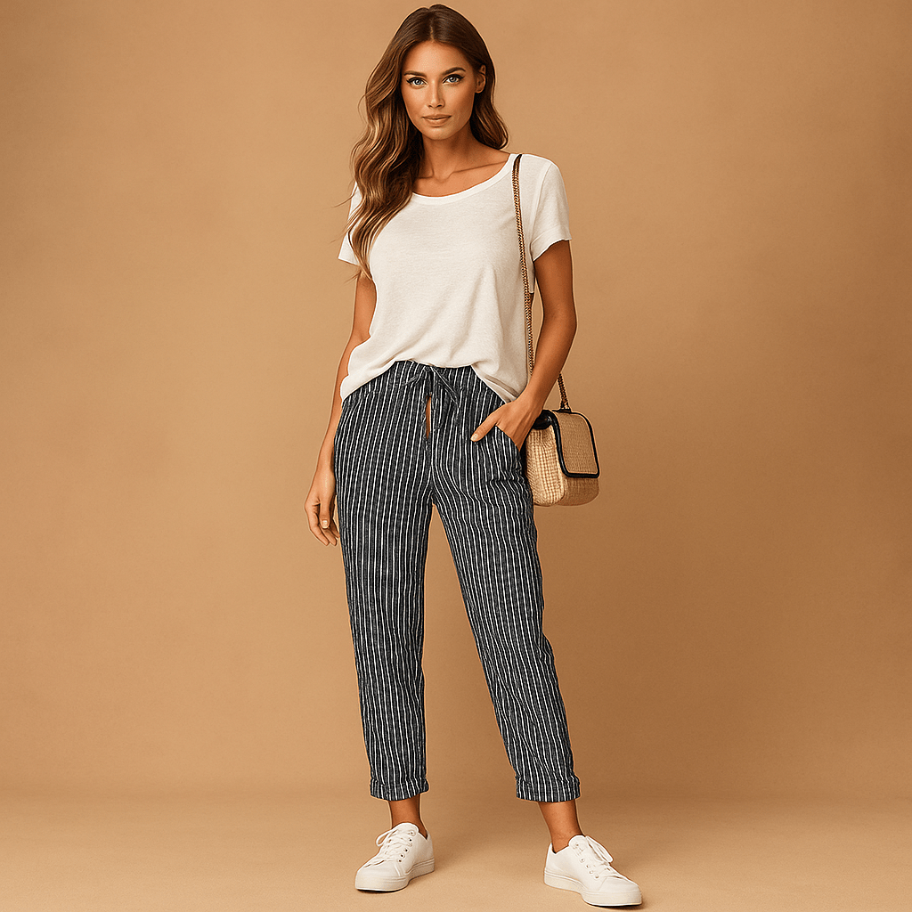 Spodnie lekkie - Luźny krój - Komfort i styl - vivano - warszawa