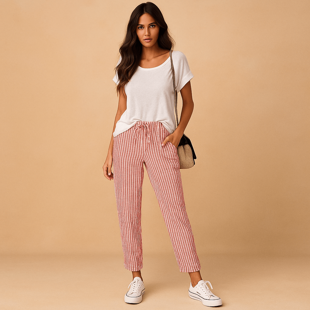 Spodnie lekkie - Luźny krój - Komfort i styl - vivano - warszawa