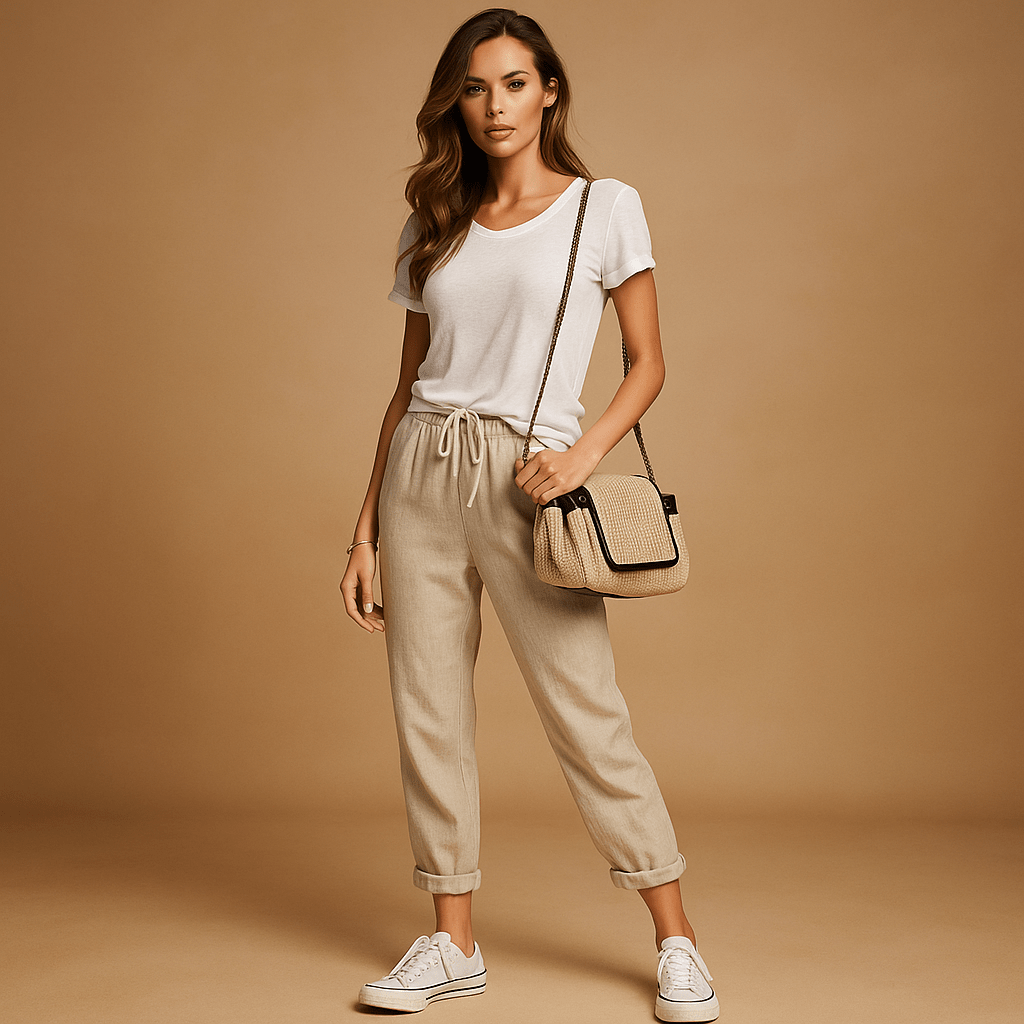 Spodnie lekkie - Luźny krój - Komfort i styl - vivano - warszawa