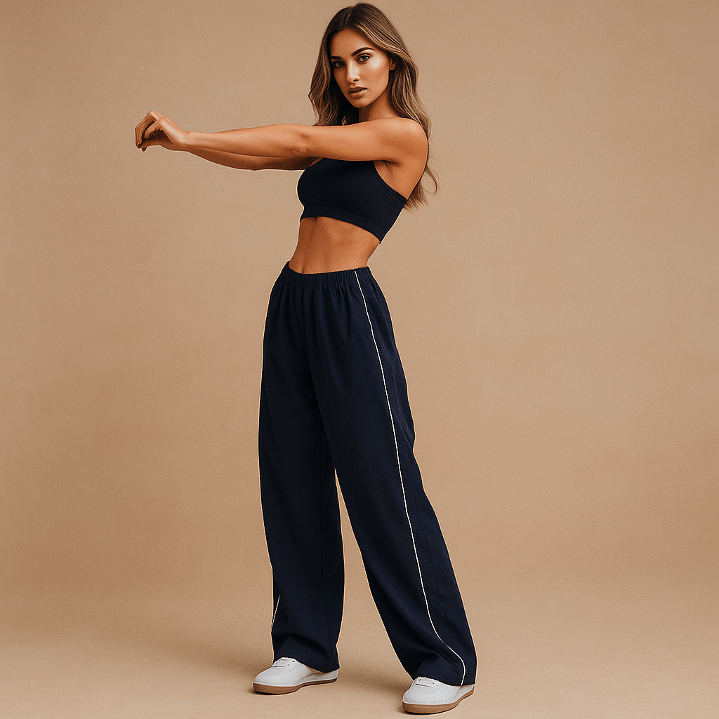 Sportowe Spodnie - Luźny Krój - Elastyczny Pas - vivano - warszawa