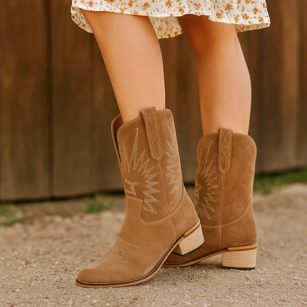 Stilla – Skórzane botki westernowe - vivano - warszawa