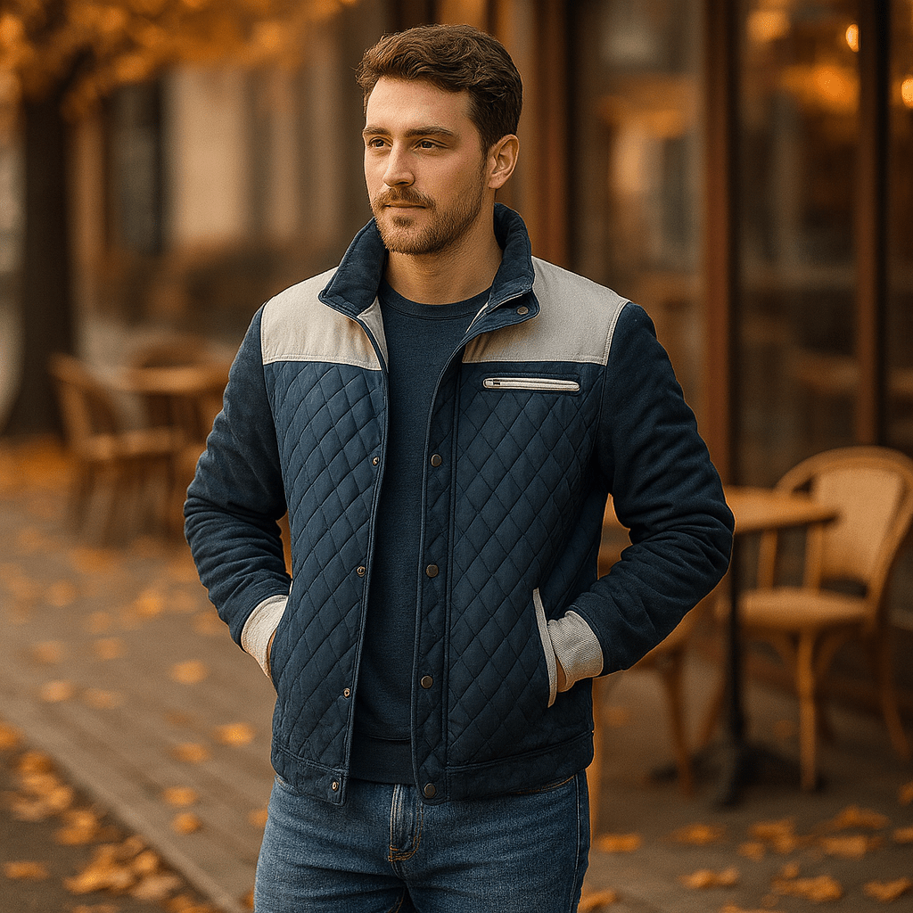 Stylowa męska kurtka ze stojącym kołnierzem - vivano - warszawa