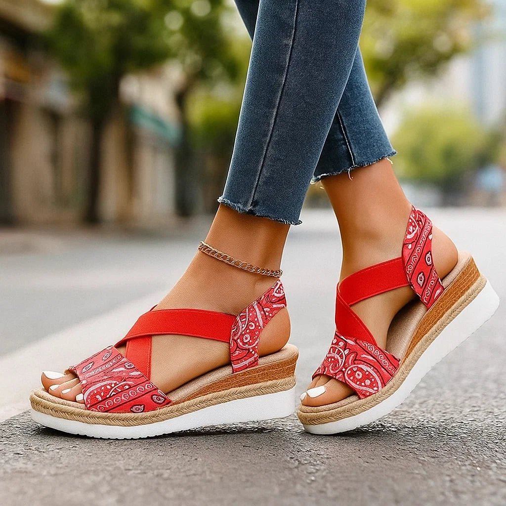 Stylowe Damskie Sandały Ortopedyczne Elsa na Koturnie - vivano - warszawa