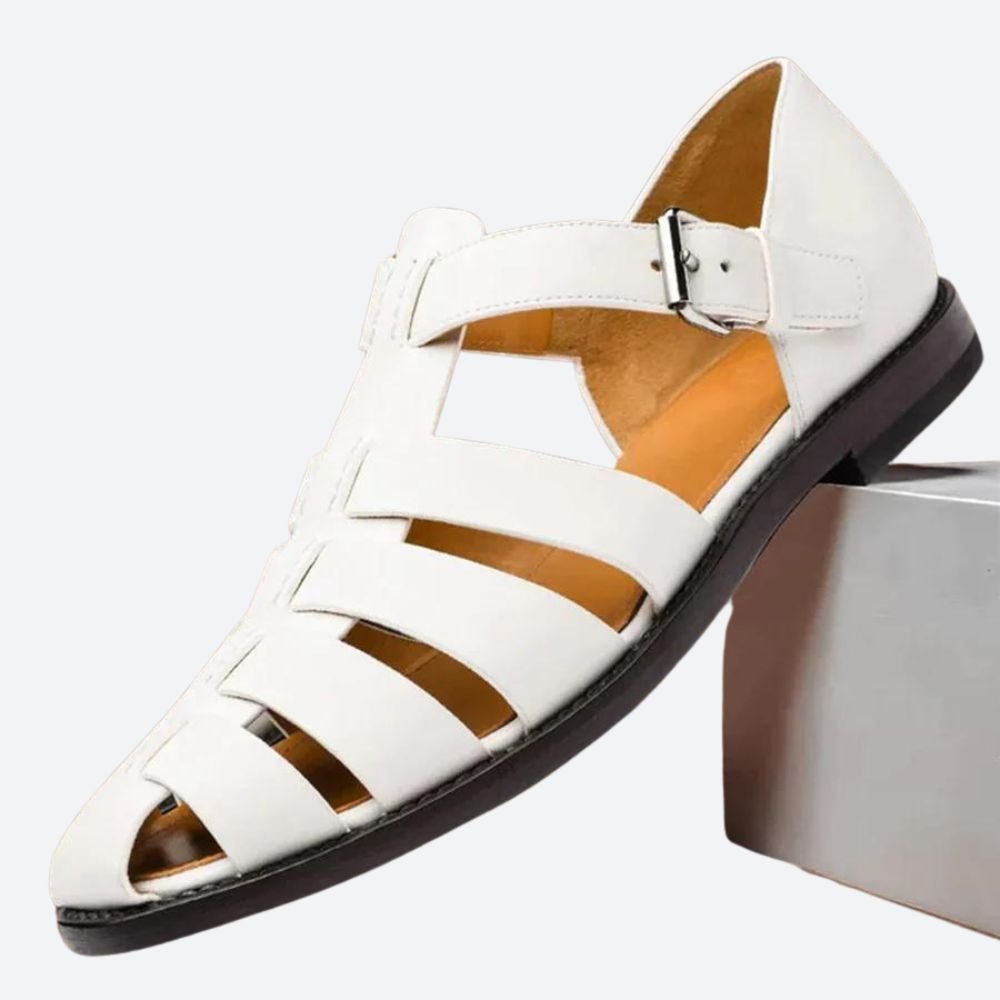 Stylowe skórzane sandały męskie na lato - Alfie - vivano - warszawa