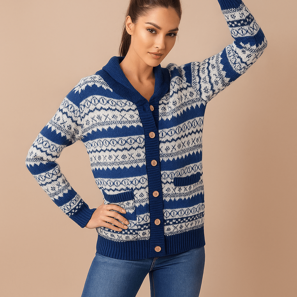 Sweter Kardigan - Miękki Komfort - Dwie Praktyczne Kieszenie - vivano - warszawa