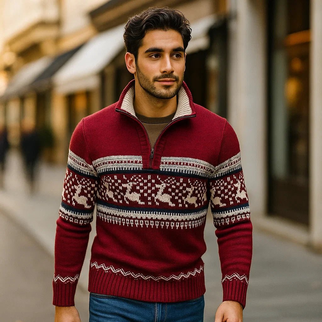 Sweter Munro z półzamkiem - Komfortowy - Oddychający - Design Luo - vivano - warszawa