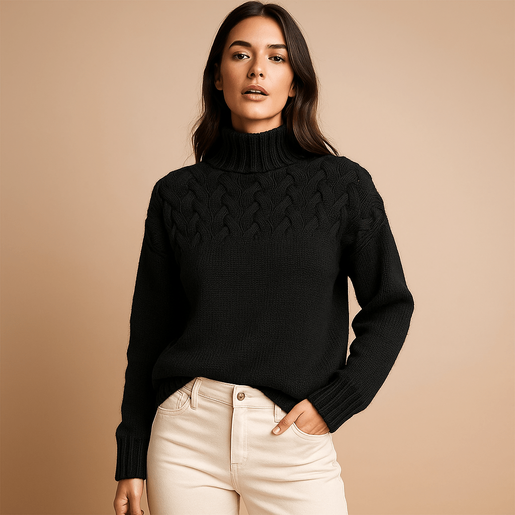 Sweter - Wysoka Szyja - Miękki - Ciepły - Komfort - vivano - warszawa