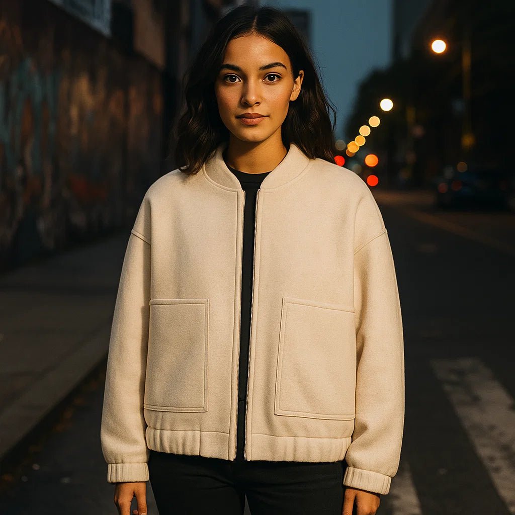 Sylvi - Przesadnie duża kurtka bomber - Guziki - Wygodna i Stylowa - vivano - warszawa