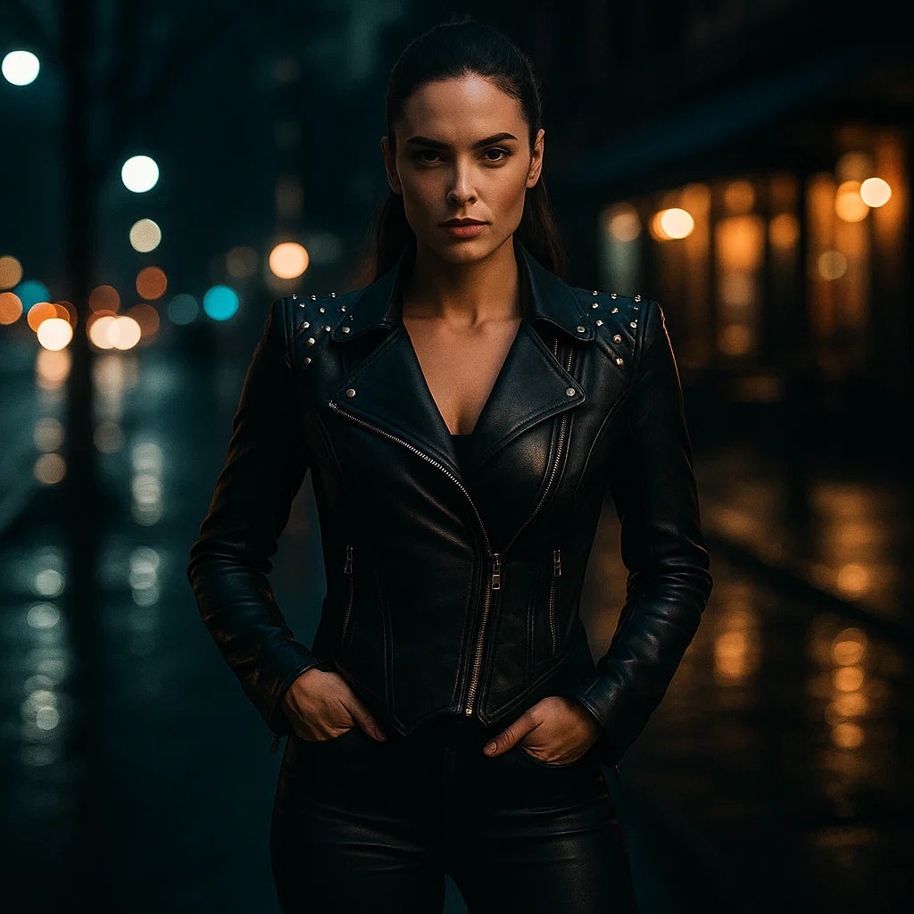 Damska Gotycka Kurtka Skórzana