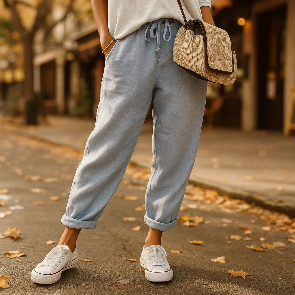 Vivano – Luźne i Stylowe Spodnie Lniane