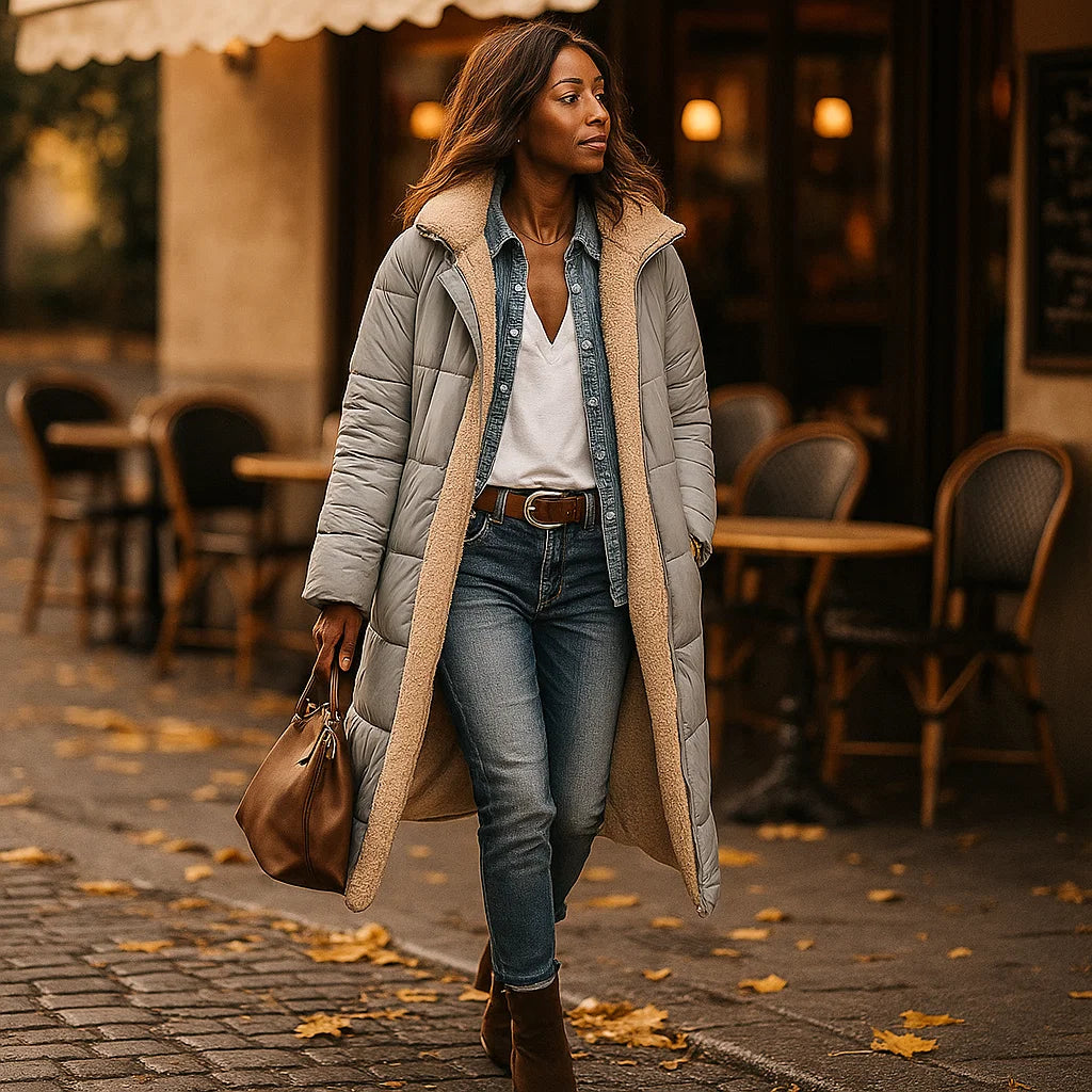 Vivano Długi Płaszcz Zimowy dla Kobiet